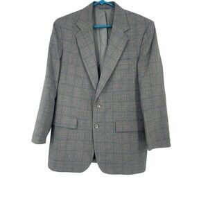 Vintage 70s Gray Blazer Sport Coat Structured Tailored Classic Fit 2 Button 40R